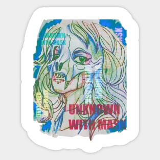 Mysterious girl with mask Sticker